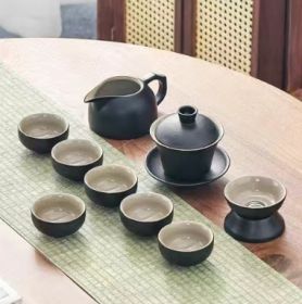 Black Porcelain Kung Fu Tea Set Suit Household Japanese Style