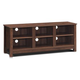 Universal Wooden TV Stand for TVs up to 60 Inch with 6 Open Shelves