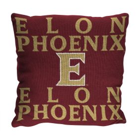 Elon OFFICIAL NCAA "Stacked" Woven Pillow; 20" x 20"