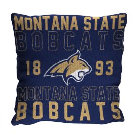 Montana State OFFICIAL NCAA "Stacked" Woven Pillow; 20" x 20"