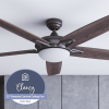 Clancy 52" Matte Black Ceiling Fan with Light, 5 Blades, Remote & Reverse Airflow