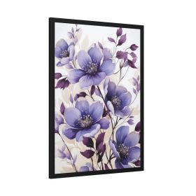 Contemporary Purple And Violet Botanical Blooms: Floral Illustration Art Print Style d