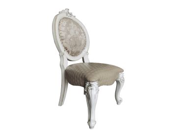 ACME Versailles Side Chair (Set-2), PU & Bone White Finsih DN01389