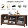 Universal Wooden TV Stand for TVs up to 60 Inch with 6 Open Shelves