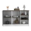 Kitchen Island Teramo, Kitchen, White / Dark Brown