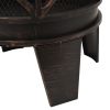 Rustic Fire Pit with Poker Φ16.5"21.3" Steell