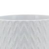 5" CHEVRON PLANTER W/ STAND, WHITE