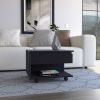 Lift Top Coffee Table Mercuri, Casters, Black Wengue Finish