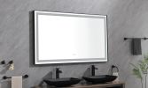 (ONLY FOR PICKUP) 60*36 LED Lighted Bathroom Wall Mounted Mirror with High Lumen+Anti-Fog Separately Control