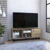 Tv Stand for TV´s up 43" Three Open Shelves Fredericia, One Cabinet, Light Oak Finish