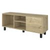 Tv Stand for TV´s up 43" Three Open Shelves Fredericia, One Cabinet, Light Oak Finish