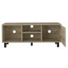 Tv Stand for TV´s up 43" Three Open Shelves Fredericia, One Cabinet, Light Oak Finish