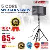 5 Core Tripod Stand Black Heavy Duty Height Adjustable 35 to 70 inches PA Monitor Holder for DJ Stand para Bocinas Includes Carry Bag SS HD 1PK BLK BA