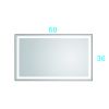 (ONLY FOR PICKUP) 60*36 LED Lighted Bathroom Wall Mounted Mirror with High Lumen+Anti-Fog Separately Control