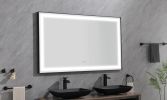 (ONLY FOR PICKUP) 60*36 LED Lighted Bathroom Wall Mounted Mirror with High Lumen+Anti-Fog Separately Control