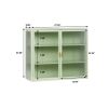 27.56"Glass Doors Modern Two-door Wall Cabinet with Featuring Three-tier Storage for Entryway Living Room Bathroom Dining Room,Mint Green