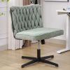 Armless Office Desk Chair No Wheels, GREEN