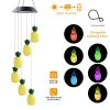 GANGES SA Solar Color Changing Wind Chime Hanging Lamp; Pineapples; Led Wind Chime Light; Festive Decoration For Courtyard; Garden And Patio