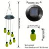 GANGES SA Solar Color Changing Wind Chime Hanging Lamp; Pineapples; Led Wind Chime Light; Festive Decoration For Courtyard; Garden And Patio