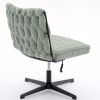 Armless Office Desk Chair No Wheels, GREEN