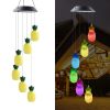 GANGES SA Solar Color Changing Wind Chime Hanging Lamp; Pineapples; Led Wind Chime Light; Festive Decoration For Courtyard; Garden And Patio