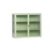 27.56"Glass Doors Modern Two-door Wall Cabinet with Featuring Three-tier Storage for Entryway Living Room Bathroom Dining Room,Mint Green