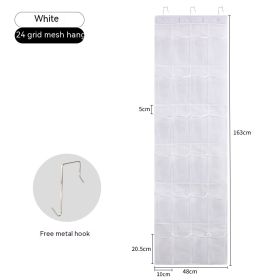 Storage Bag Behind The Door Household Hanging (Option: White 24 Grid)