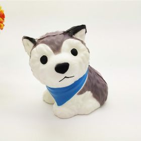 Slow Rebound Husky Puppy Cute Scarf Dog (Option: Blue Scarf)