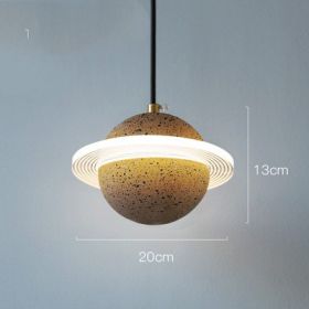 Planet Small Chandelier Red Single Head Bedroom Bedside Lamp (Option: Type C sand yellow-110v)