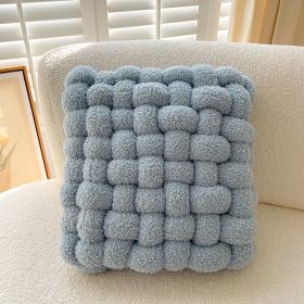 Home Sofa Decoration Lumbar Support Pillow (Option: Light Blue-30x30x12cm)