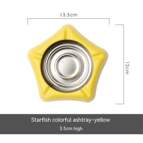 Square Round Colorful Stainless Steel Ash Tray (Option: Starfish Colorful Yellow)