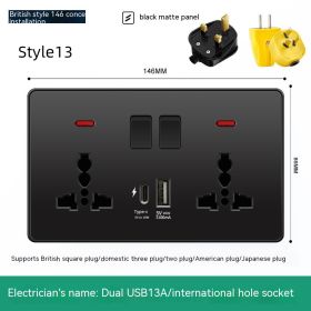 British British Standard Multi-Use Hong Kong Version Switches And Sockets (Option: 13 Style)