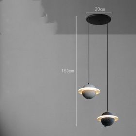 Planet Small Chandelier Red Single Head Bedroom Bedside Lamp (Option: 2light disc-110v)