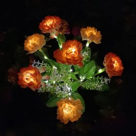 LED Solar Rose Orchid Flower Light Outdoor Garden Waterproof Simulation Lawn Lamp Wedding Party Christmas Decor Landscape Light (Emitting Color: 7 head snowdrop)