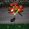 LED Solar Rose Orchid Flower Light Outdoor Garden Waterproof Simulation Lawn Lamp Wedding Party Christmas Decor Landscape Light