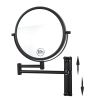 8-inch Wall Mounted Makeup Vanity Mirror, Height Adjustable, 1X / 10X Magnification Mirror, 360° Swivel with Extension Arm