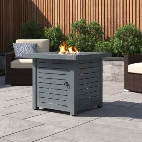 25" H x 30" W Steel Propane/Natural Gas Fire Pit Table (Gray: CM-0126)