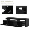 Modern Style 16-colored LED Lights TV Cabinet, UV High Gloss Surface Entertainment Center with DVD Shelf, Up to 70 inch TV