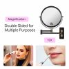 8-inch Wall Mounted Makeup Vanity Mirror, 1X / 10X Magnification Mirror, 360° Swivel with Extension Arm