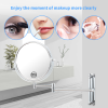 8-inch Wall Mounted Makeup Vanity Mirror, Height Adjustable, 1X / 10X Magnification Mirror, 360° Swivel with Extension Arm