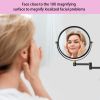 8-inch Wall Mounted Makeup Vanity Mirror, 1X / 10X Magnification Mirror, 360° Swivel with Extension Arm