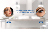 8-inch Wall Mounted Makeup Vanity Mirror, 1X / 10X Magnification Mirror, 360° Swivel with Extension Arm