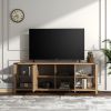 WESOME 68" TV Stand Wood Metal TV Console Industrial Entertainment Center Farmhouse With Storage Cabinets and Shelves, Multiple Color Options