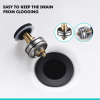 Sink Drain Stopper Bathroom 1.75 In;  Pop-Up Drain Stainless Steel With Overflow Anti-Clogging