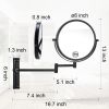 8-inch Wall Mounted Makeup Vanity Mirror, Height Adjustable, 1X / 10X Magnification Mirror, 360° Swivel with Extension Arm