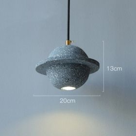 Planet Small Chandelier Red Single Head Bedroom Bedside Lamp (Option: Model A gray blue-110v)