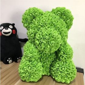 Rose Bear Eternal Rose Bear Birthday Gift Foam Rose Bear (Option: Green-40cm Gift Box)